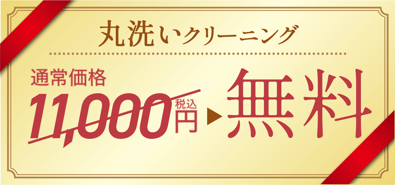 丸洗いクリーニング　通常11,000円→無料