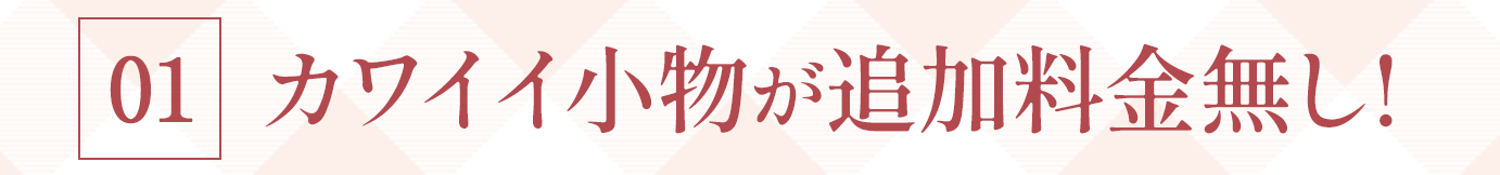 01.カワイイ小物が追加料金無し！