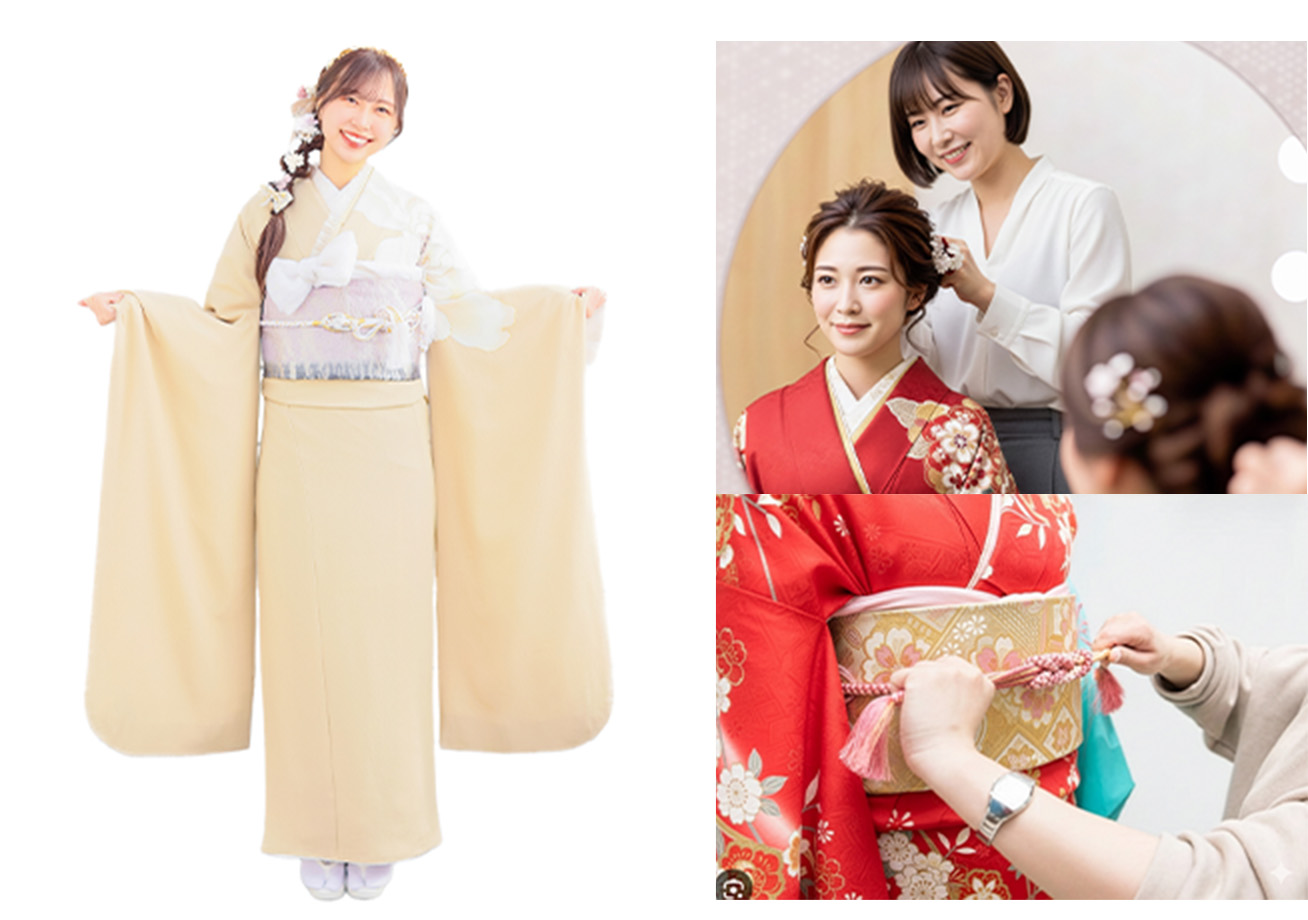  \着付けからヘアメイクまでお任せください/成人式当日の支度までサポート