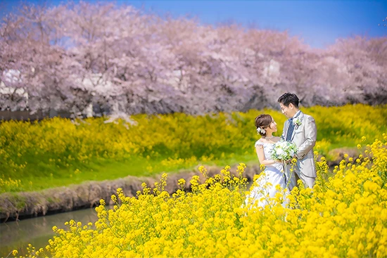 フォトウェディング ロケーションス１ / 桜｜拘りぬいた撮影技術で花嫁さんの魅力を引き出す最高のフォトウェディング！写真だけの結婚式、撮影のみの結婚式をご検討の方必見｜林写真館(埼玉県久喜市)フォトウェディング